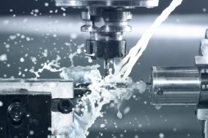 Close up of CNC machine at work